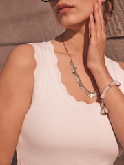 Mint Velvet White Scallop Trim Midi Dress - Image 6 of 8