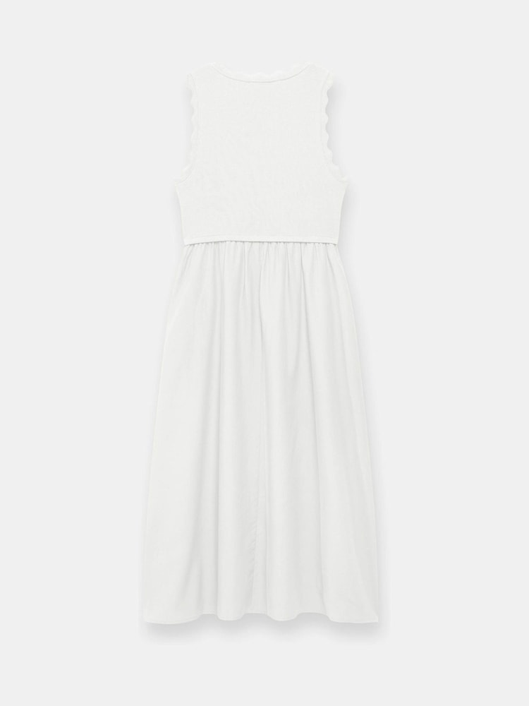Mint Velvet White Scallop Trim Midi Dress - Image 8 of 8