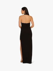 Adrianna By Adrianna Papell Knit Crepe Long Black Dress - Image 2 of 6
