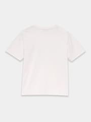 Mint Velvet Cream Cotton Cut Out Slogan T-Shirt - Image 7 of 8