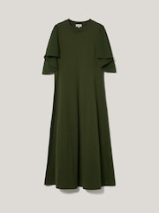 Jigsaw Green Gauze Sleeve Jersey Dress - Image 1 of 1