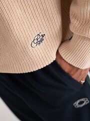 Prohibited Cream Scout Knit Half-Zip Jumper - Image 4 of 6
