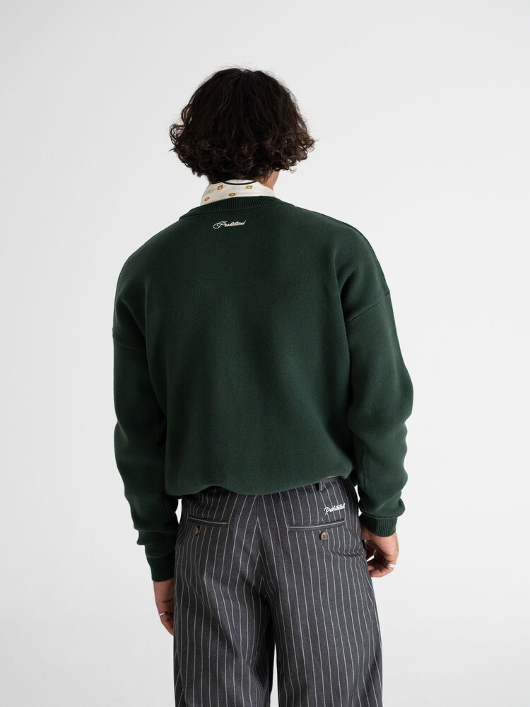 Prohibited Green Initial Knit Jumper - Image 2 of 6