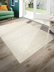 Origin Rug Collection. Cream Atlas Graphic Print Rug - Image 2 of 6