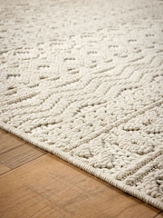 Origin Rug Collection. Cream Atlas Graphic Print Rug - Image 4 of 6