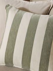 Sage Green 50 x 50cm Chenille Stripe Cushion - Image 2 of 3