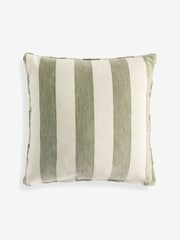 Sage Green 50 x 50cm Chenille Stripe Cushion - Image 3 of 3
