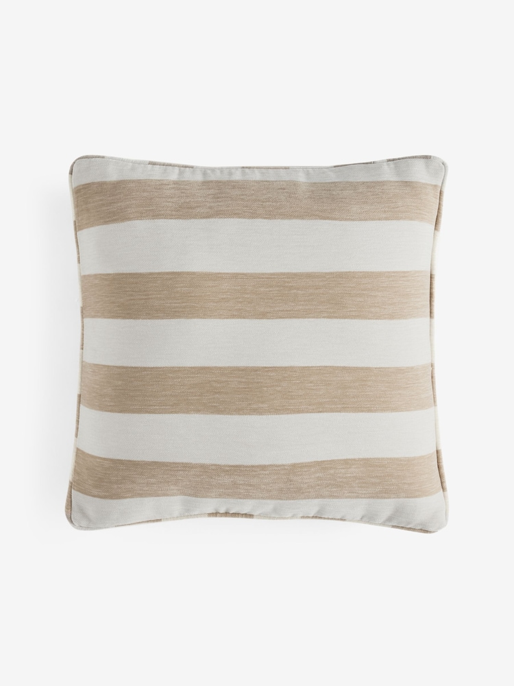 Natural 50 x 50cm Chenille Stripe Cushion - Image 3 of 3