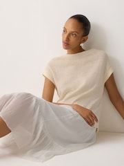 Jigsaw Natural Linen Mixed Media Dress - Image 1 of 5