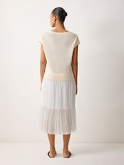 Jigsaw Natural Linen Mixed Media Dress - Image 3 of 5