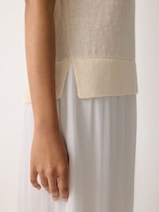 Jigsaw Natural Linen Mixed Media Dress - Image 4 of 5