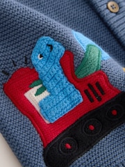 modra dinozaver - Znak pletena jopa (3mesecev-7leto) - Slika 3 iz 4