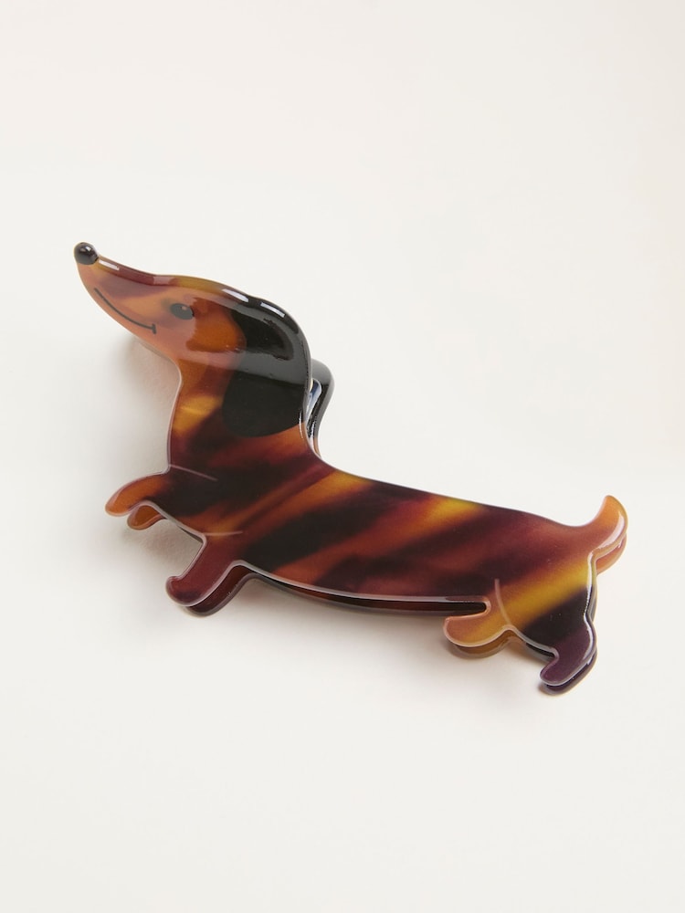 FatFace Brown Dog Claw Clip - Image 1 of 2