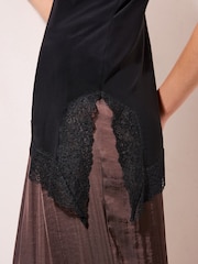Friends Like These Black Lace Trim Asymmetric Cami - Image 3 of 5