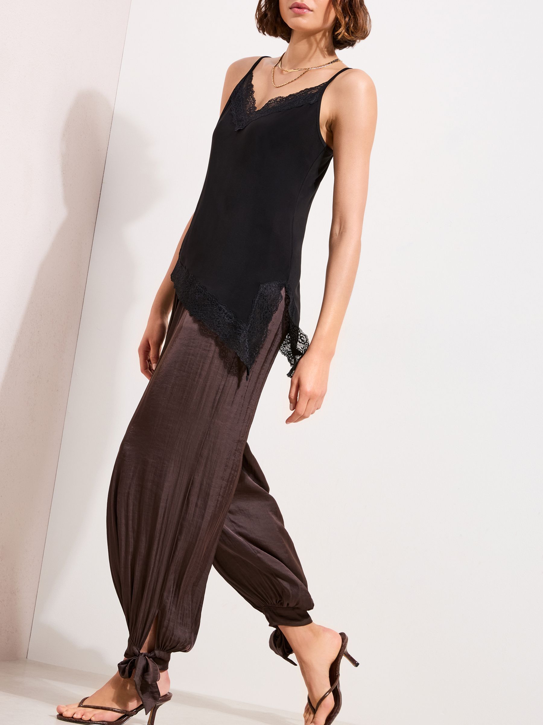 Buy Friends Like These Black Lace Trim Asymmetric Cami from Next USA