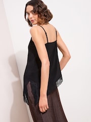 Friends Like These Black Lace Trim Asymmetric Cami - Image 5 of 5