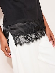 Friends Like These Black Lace Hem 2 in1 Top - Image 2 of 4