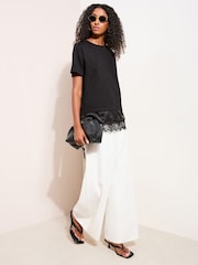 Friends Like These Black Lace Hem 2 in1 Top - Image 3 of 4