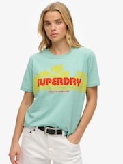 Superdry Green Outdoor Stripe Relaxed T-Shirt - Image 1 of 6