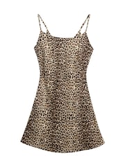 Superdry Brown Bias Cut Mini Slip Dress - Image 15 of 19