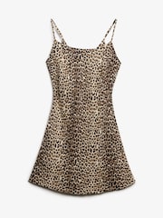 Superdry Brown Bias Cut Mini Slip Dress - Image 6 of 7