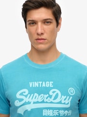 Superdry Blue Vintage Logo Neon Relaxed T-Shirt - Image 3 of 6