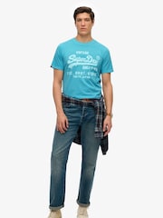 Superdry Blue Vintage Logo Neon Relaxed T-Shirt - Image 4 of 6