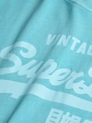 Superdry Blue Vintage Logo Neon Relaxed T-Shirt - Image 6 of 6