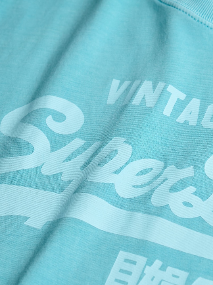 Superdry Blue Vintage Logo Neon Relaxed T-Shirt - Image 6 of 6