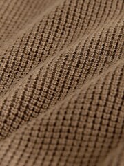 Chocolate Brown Textured Knitted Zip Neck Jumper (3-16yrs) - Image 4 of 4