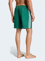 adidas Green Adicolor 3 Stripes Swim Shorts 8 Inch - Image 2 of 6