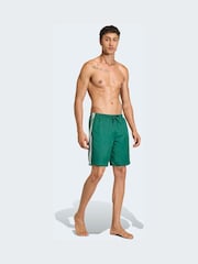 adidas Green Adicolor 3 Stripes Swim Shorts 8 Inch - Image 3 of 6