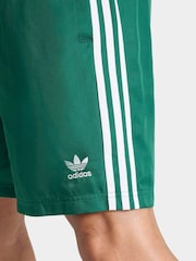 adidas Green Adicolor 3 Stripes Swim Shorts 8 Inch - Image 5 of 6