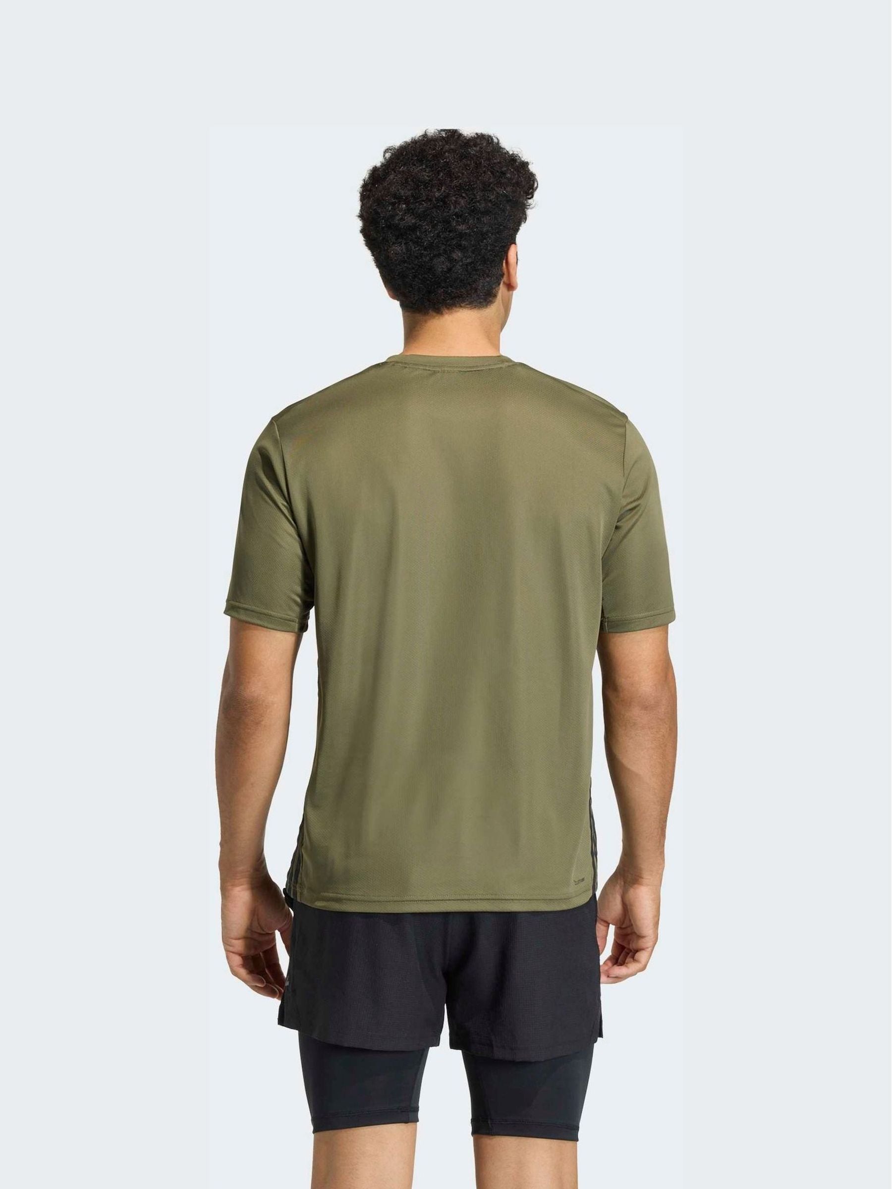 Buy adidas Olive Green 3 Stripe Training T-Shirt from Next USA