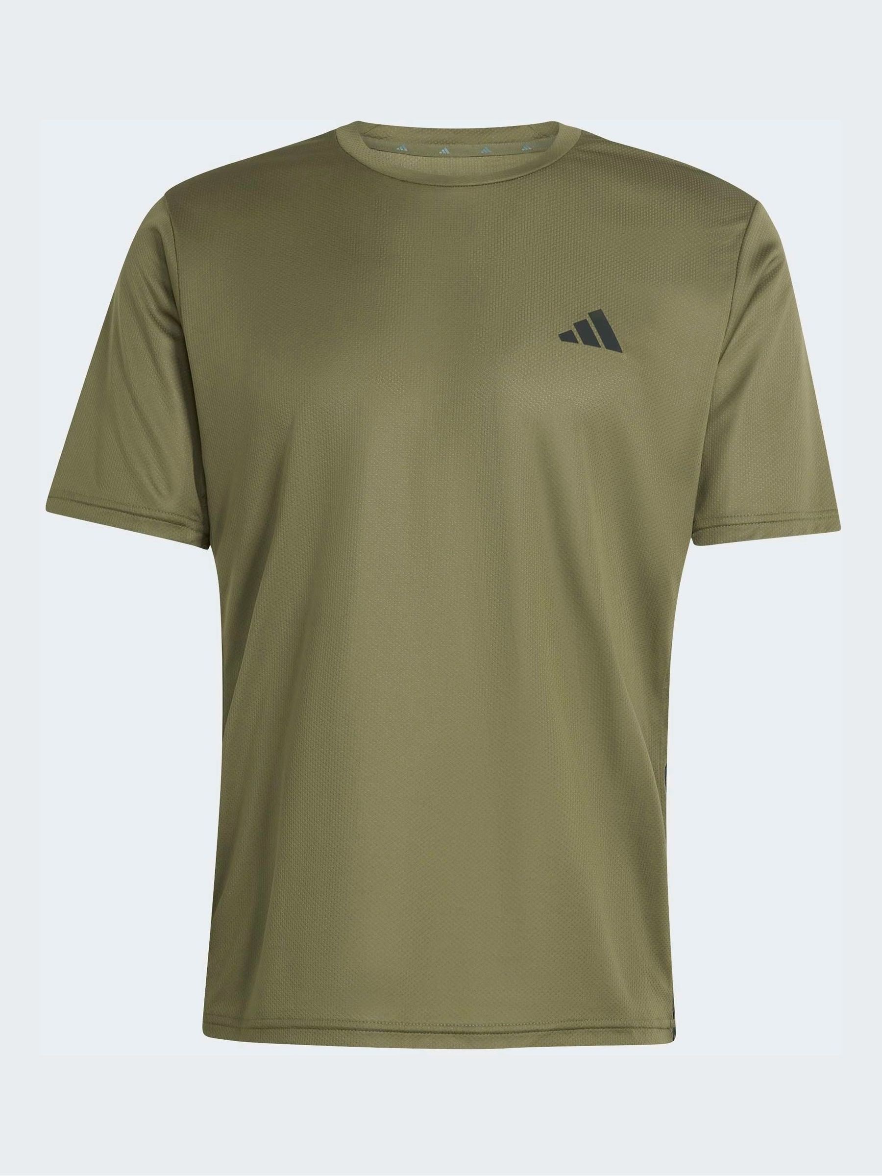Buy adidas Olive Green 3 Stripe Training T-Shirt from Next USA