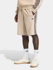 adidas Originals Brown 3 Stripes Shorts - Image 1 of 6