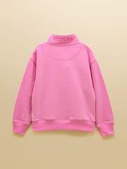 Joules Kids' Alfie Pink Quarter Zip Sweatshirt - Image 4 of 7