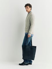 NN.07 Grey Emerson Long Sleeve Polo Jumper - Image 3 of 6