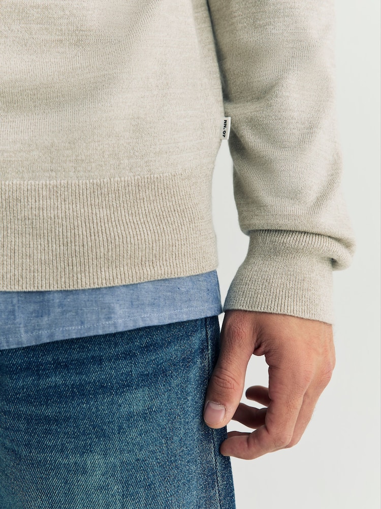 NN.07 Grey Emerson Long Sleeve Polo Jumper - Image 6 of 6 NN.07 Grey Emerson Long Sleeve Polo Jumper - Image 6 of 6