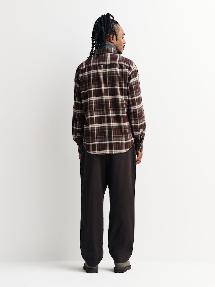 NN.07 Brown Check Deon Long Sleeve Check Shirt - Image 2 of 5 NN.07 Brown Check Deon Long Sleeve Check Shirt - Image 2 of 5