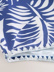 Mint Velvet Blue/White Palm Bandeau Tummy Control Whipstitch Swimsuit - Image 7 of 9