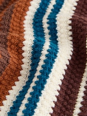 Brown Knitted Stripe Polo Shirt (3-16yrs) - Image 4 of 4