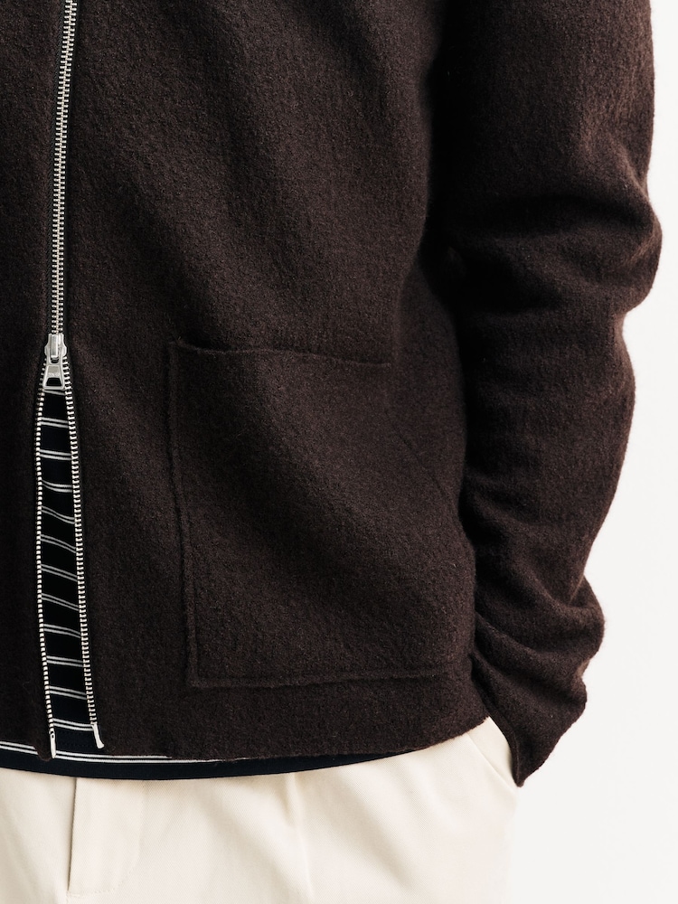 NN.07 Brown Jonas Zip Front Jumper - Image 5 of 5 NN.07 Brown Jonas Zip Front Jumper - Image 5 of 5