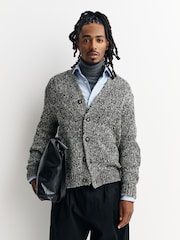 NN.07 Grey Mika Button Front Cardigan - Image 1 of 5