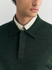 NN.07 Green Emerson Long Sleeve Polo Jumper - Image 3 of 5