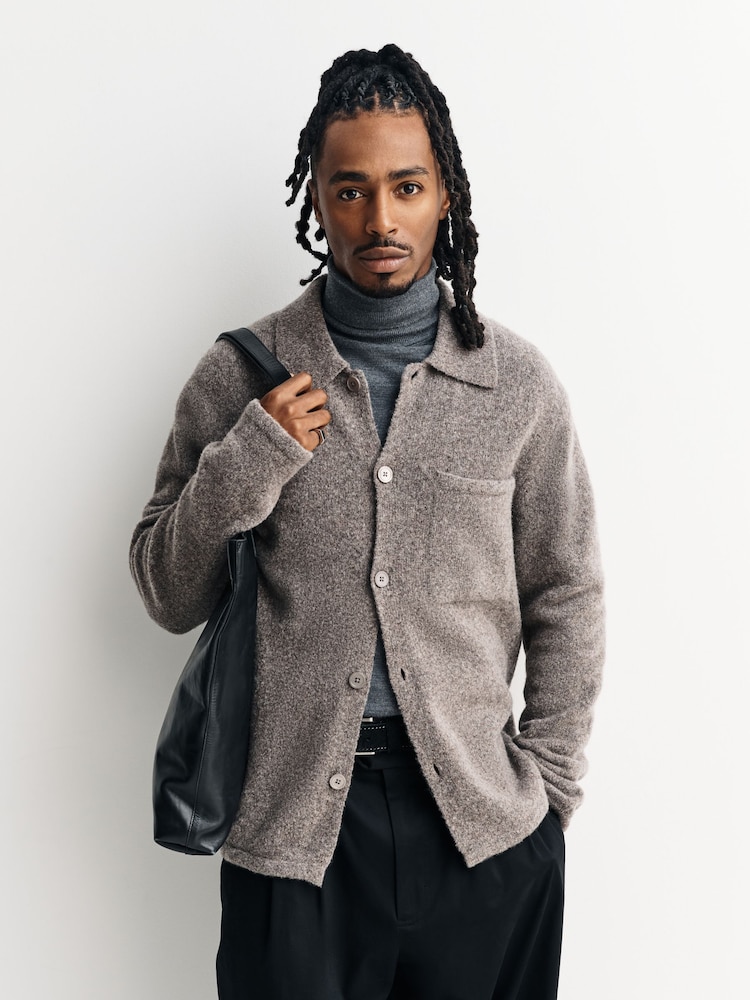 NN.07 Grey Jonas Button Down Textured Cardigan - Image 1 of 12