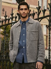 NN.07 Grey Jonas Button Down Textured Cardigan - Image 7 of 12