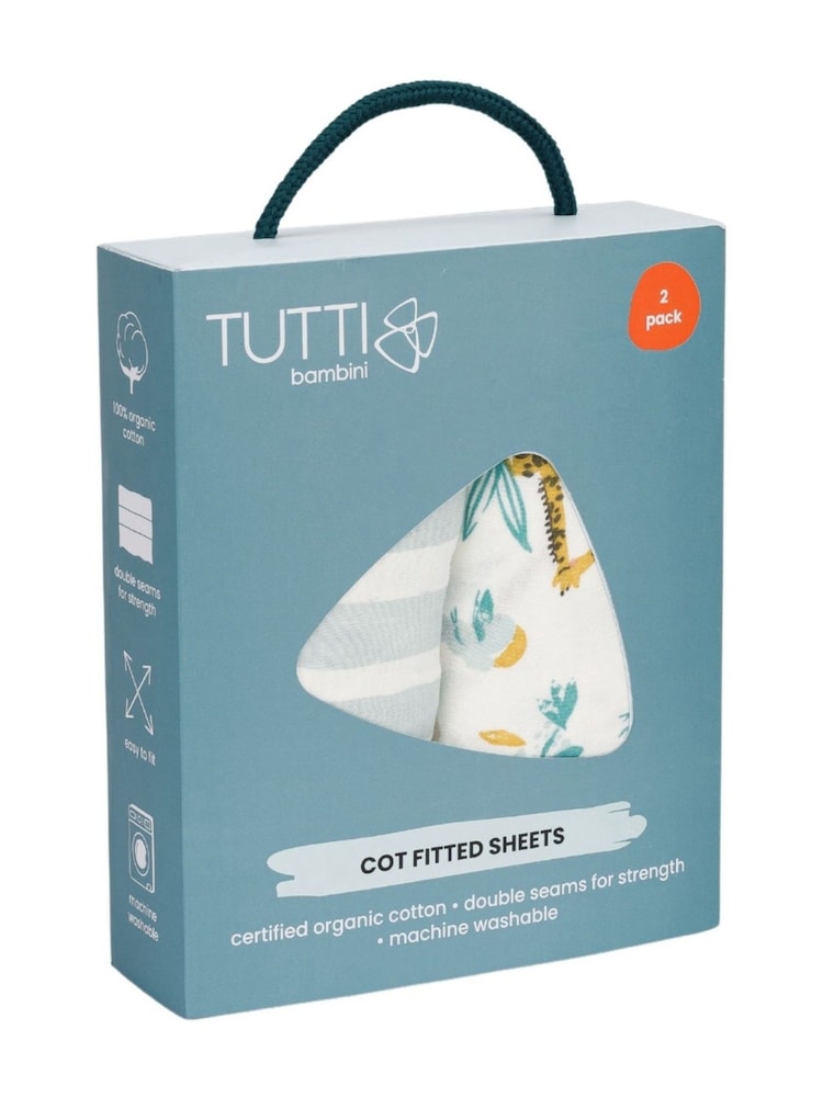 Tutti Bambini Run Wild Cot Fitted Sheets - Image 4 of 4