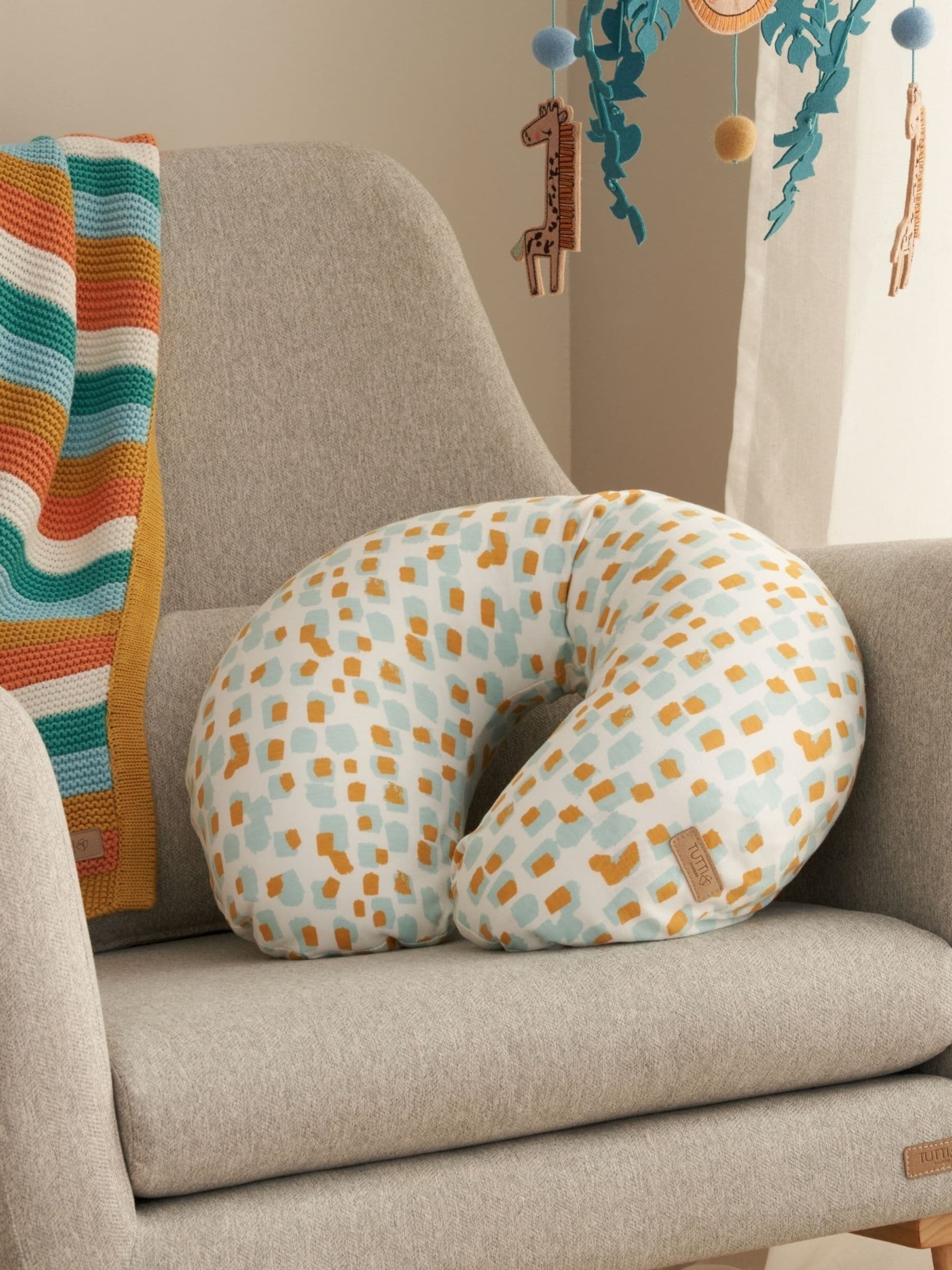 Tutti Bambini Unisex Infant Leopard Blue Feeding Pillow