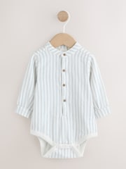 Navy Blue Woven Cotton Baby Dungaree and Bodysuit Set (0mths-3yrs) - Image 6 of 7